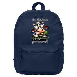 Funny Selective Hearing Sarcastic Cow 16 in Basic Backpack