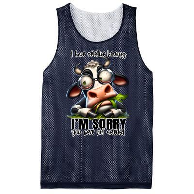 Funny Selective Hearing Sarcastic Cow Mesh Reversible Basketball Jersey Tank