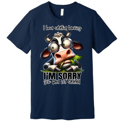 Funny Selective Hearing Sarcastic Cow Premium T-Shirt