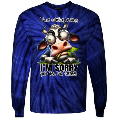 Funny Selective Hearing Sarcastic Cow Tie-Dye Long Sleeve Shirt