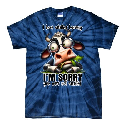 Funny Selective Hearing Sarcastic Cow Tie-Dye T-Shirt