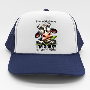 Funny Selective Hearing Sarcastic Cow Trucker Hat