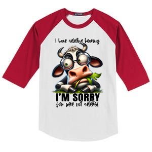 Funny Selective Hearing Sarcastic Cow Kids Colorblock Raglan Jersey