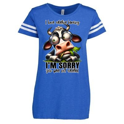 Funny Selective Hearing Sarcastic Cow Enza Ladies Jersey Football T-Shirt