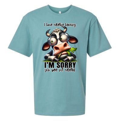 Funny Selective Hearing Sarcastic Cow Sueded Cloud Jersey T-Shirt