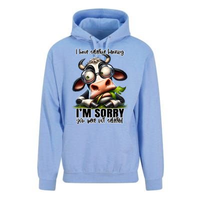 Funny Selective Hearing Sarcastic Cow Unisex Surf Hoodie