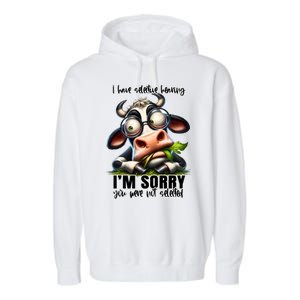 Funny Selective Hearing Sarcastic Cow Garment-Dyed Fleece Hoodie