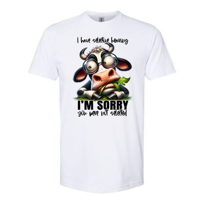 Funny Selective Hearing Sarcastic Cow Softstyle® CVC T-Shirt