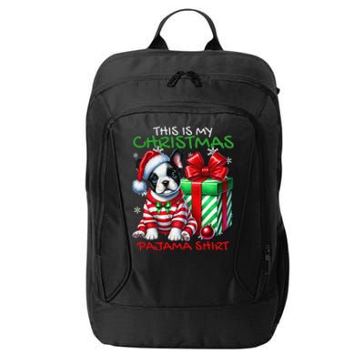 Frenchie Santa Hat & Christmas Lights Cute French Bulldog City Backpack