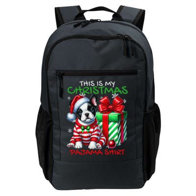 Frenchie Santa Hat & Christmas Lights Cute French Bulldog Daily Commute Backpack