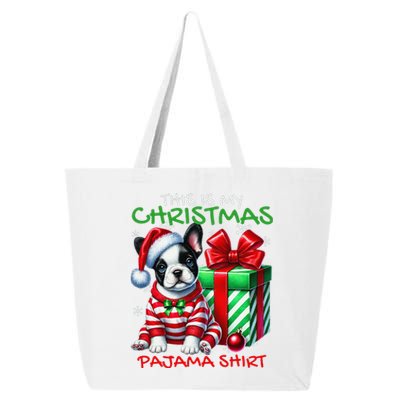 Frenchie Santa Hat & Christmas Lights Cute French Bulldog 25L Jumbo Tote