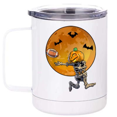 Football Skeleton Halloween Football Halloween 12 oz Stainless Steel Tumbler Cup