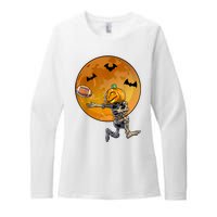 Football Skeleton Halloween Football Halloween Womens CVC Long Sleeve Shirt