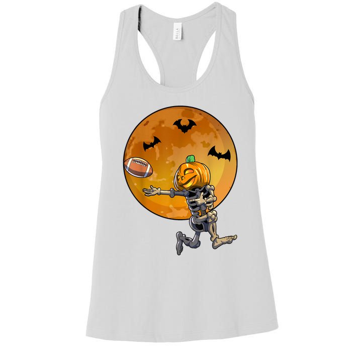 Football Skeleton Halloween Football Halloween Women's Racerback Tank