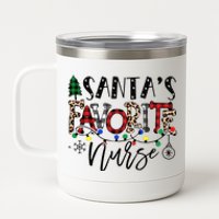 Festive Santa Hat for Nurses Spread Holiday Cheer! 12 oz Stainless Steel Tumbler Cup