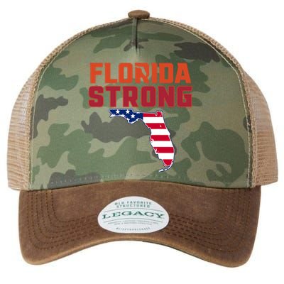 Florida Strong Hurricane Ian Support Florida American Flag Legacy Tie Dye Trucker Hat