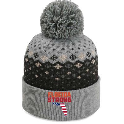 Florida Strong Hurricane Ian Support Florida American Flag The Baniff Cuffed Pom Beanie