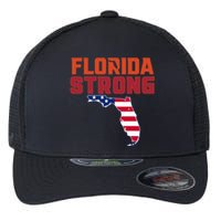 Florida Strong Hurricane Ian Support Florida American Flag Flexfit Unipanel Trucker Cap