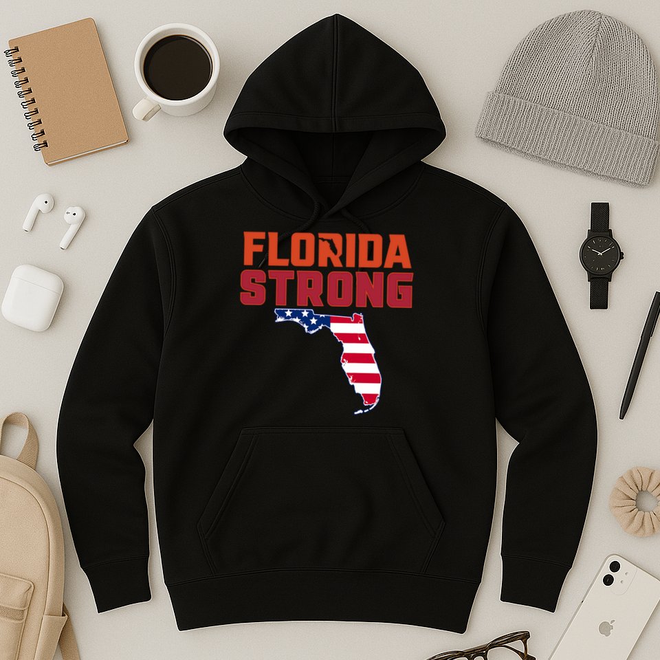 Florida Strong Hurricane Ian Support Florida American Flag Hoodie