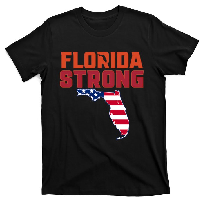 Florida Strong Hurricane Ian Support Florida American Flag T-Shirt