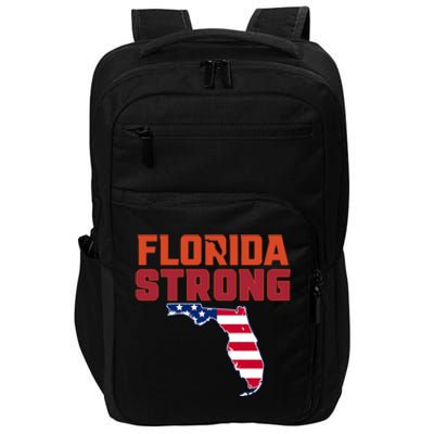 Florida Strong Hurricane Ian Support Florida American Flag Impact Tech Backpack