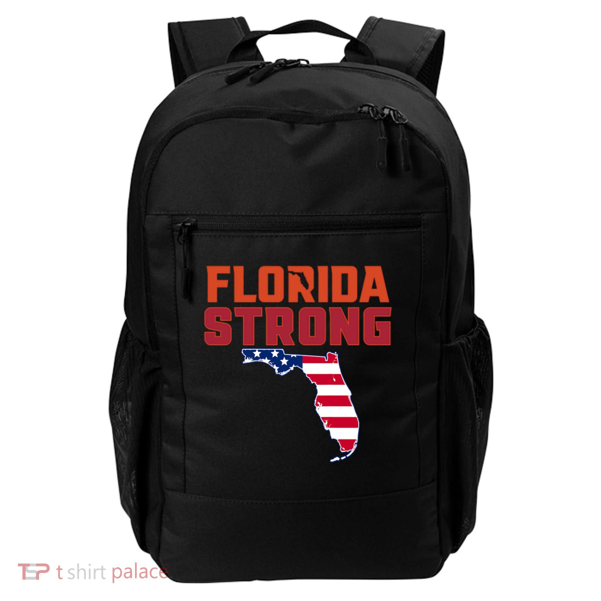 Florida Strong Hurricane Ian Support Florida American Flag Backpack