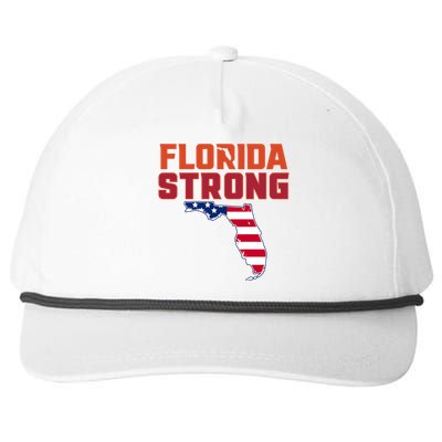 Florida Strong Hurricane Ian Support Florida American Flag Snapback Five-Panel Rope Hat