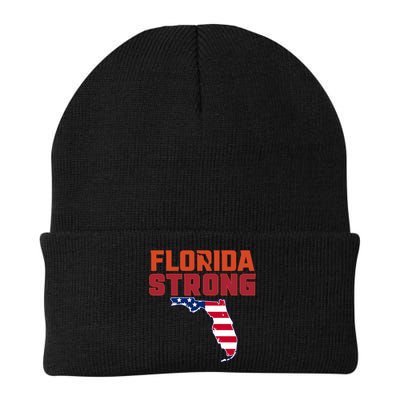 Florida Strong Hurricane Ian Support Florida American Flag Beanie
