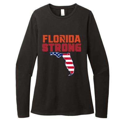 Florida Strong Hurricane Ian Support Florida American Flag Womens CVC Long Sleeve Shirt