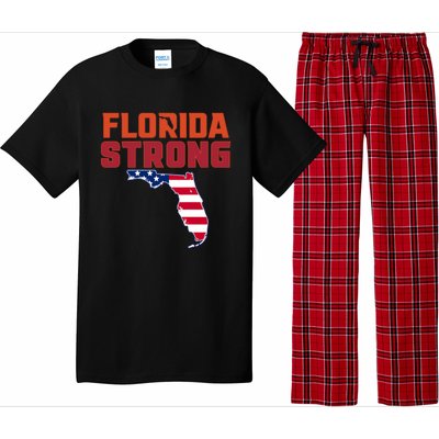 Florida Strong Hurricane Ian Support Florida American Flag Pajama Set