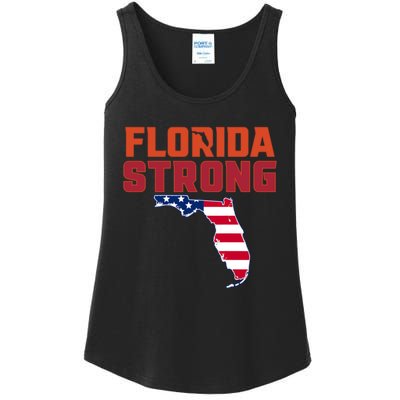 Florida Strong Hurricane Ian Support Florida American Flag Ladies Essential Tank