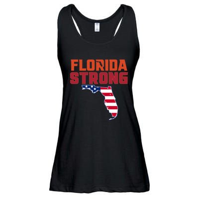 Florida Strong Hurricane Ian Support Florida American Flag Ladies Essential Flowy Tank