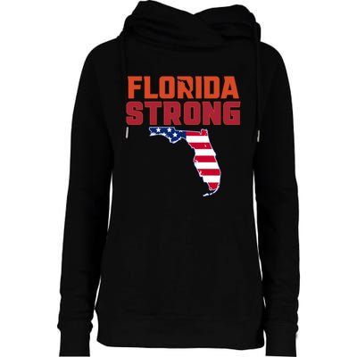 Florida Strong Hurricane Ian Support Florida American Flag Womens Funnel Neck Pullover Hood