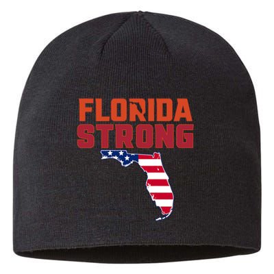 Florida Strong Hurricane Ian Support Florida American Flag Sustainable Beanie