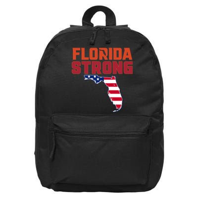 Florida Strong Hurricane Ian Support Florida American Flag 16 in Basic Backpack