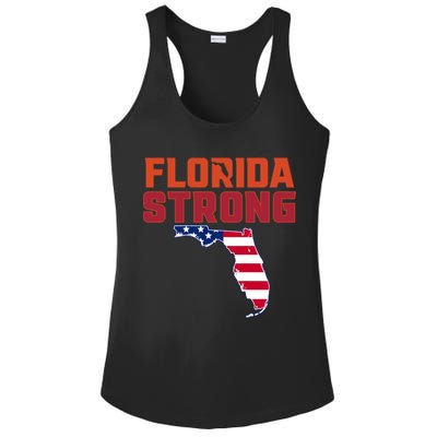 Florida Strong Hurricane Ian Support Florida American Flag Ladies PosiCharge Competitor Racerback Tank