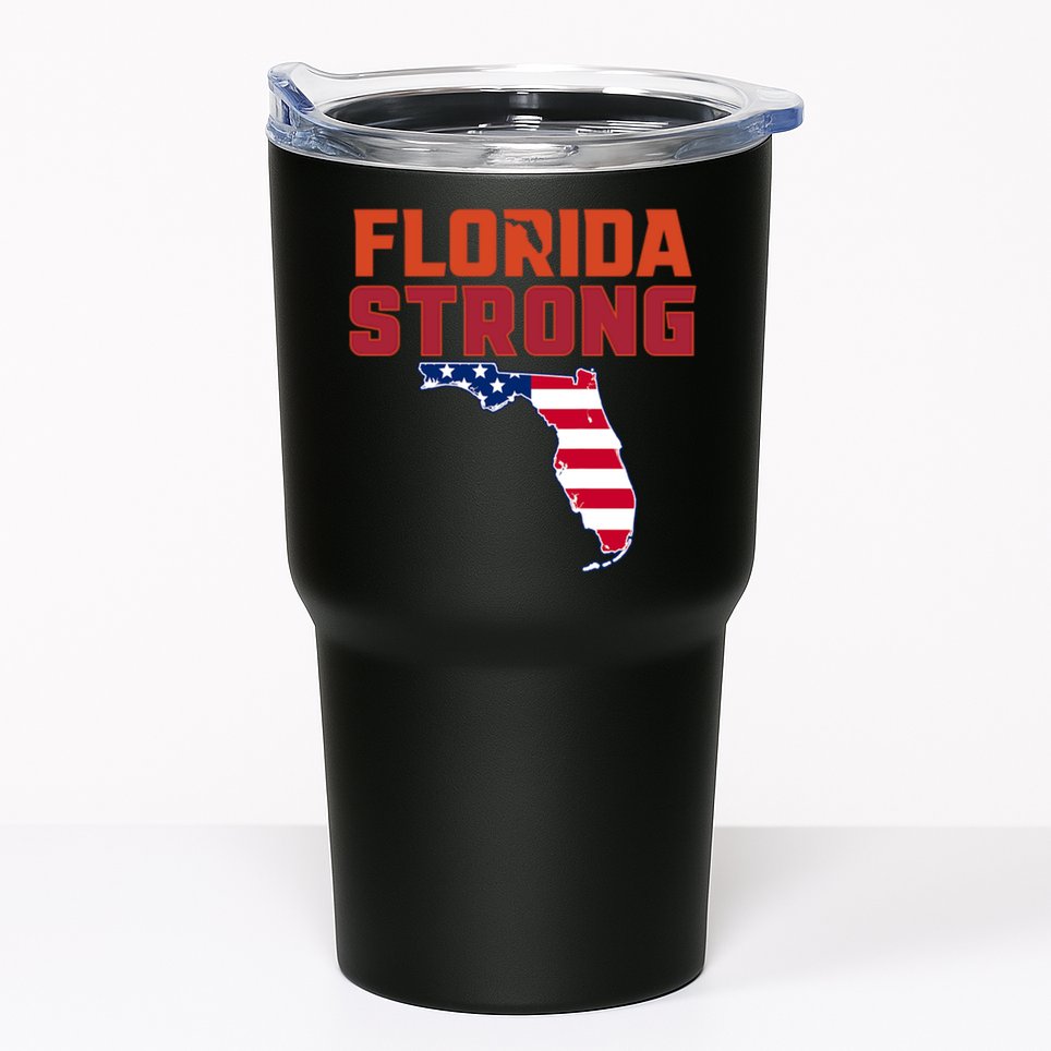 Florida Strong Hurricane Ian Support Florida American Flag Tumbler