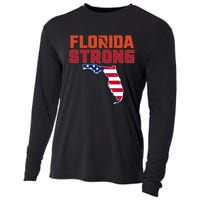 Florida Strong Hurricane Ian Support Florida American Flag Cooling Performance Long Sleeve Crew