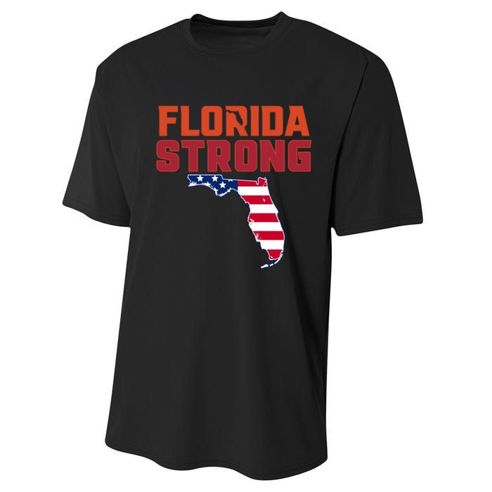 Florida Strong Hurricane Ian Support Florida American Flag Performance Sprint T-Shirt