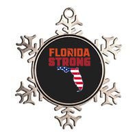 Florida Strong Hurricane Ian Support Florida American Flag Metallic Star Ornament