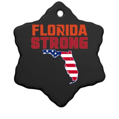 Florida Strong Hurricane Ian Support Florida American Flag Ceramic Star Ornament