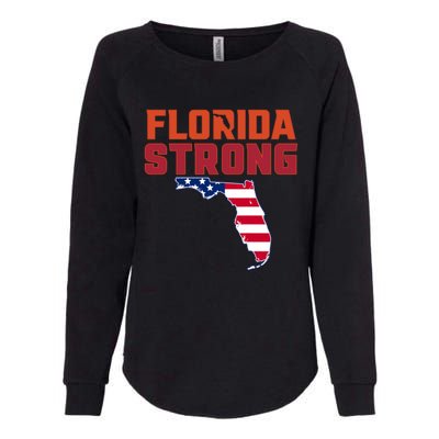 Florida Strong Hurricane Ian Support Florida American Flag Womens California Wash Sweatshirt