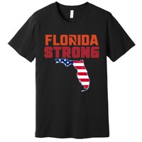 Florida Strong Hurricane Ian Support Florida American Flag Premium T-Shirt