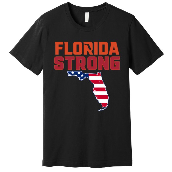 Florida Strong Hurricane Ian Support Florida American Flag Premium T-Shirt