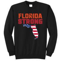 Florida Strong Hurricane Ian Support Florida American Flag Tall Sweatshirt