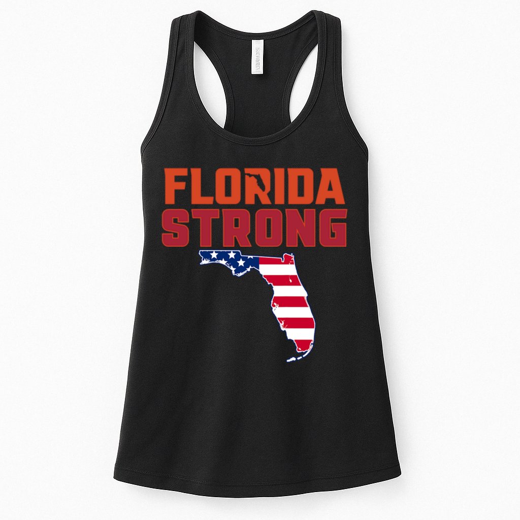 Florida Strong Hurricane Ian Support Florida American Flag Womens Tank Top