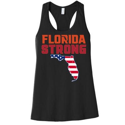 Florida Strong Hurricane Ian Support Florida American Flag Women's Racerback Tank