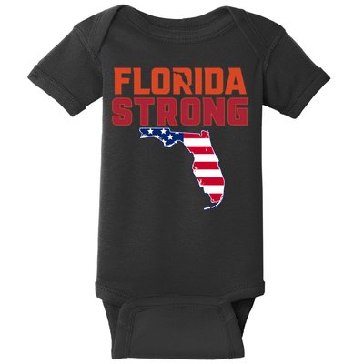 Florida Strong Hurricane Ian Support Florida American Flag Baby Bodysuit