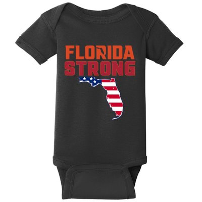 Florida Strong Hurricane Ian Support Florida American Flag Baby Bodysuit