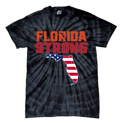 Florida Strong Hurricane Ian Support Florida American Flag Tie-Dye T-Shirt